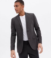 New Look Dark Grey Revere Collar Skinny Fit Suit Jacket